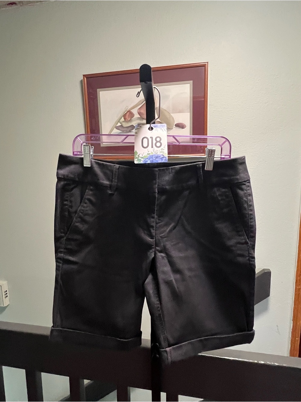 NWOT LOFT Dark Grey Cuffed Dress Shorts Size 8 #DS018